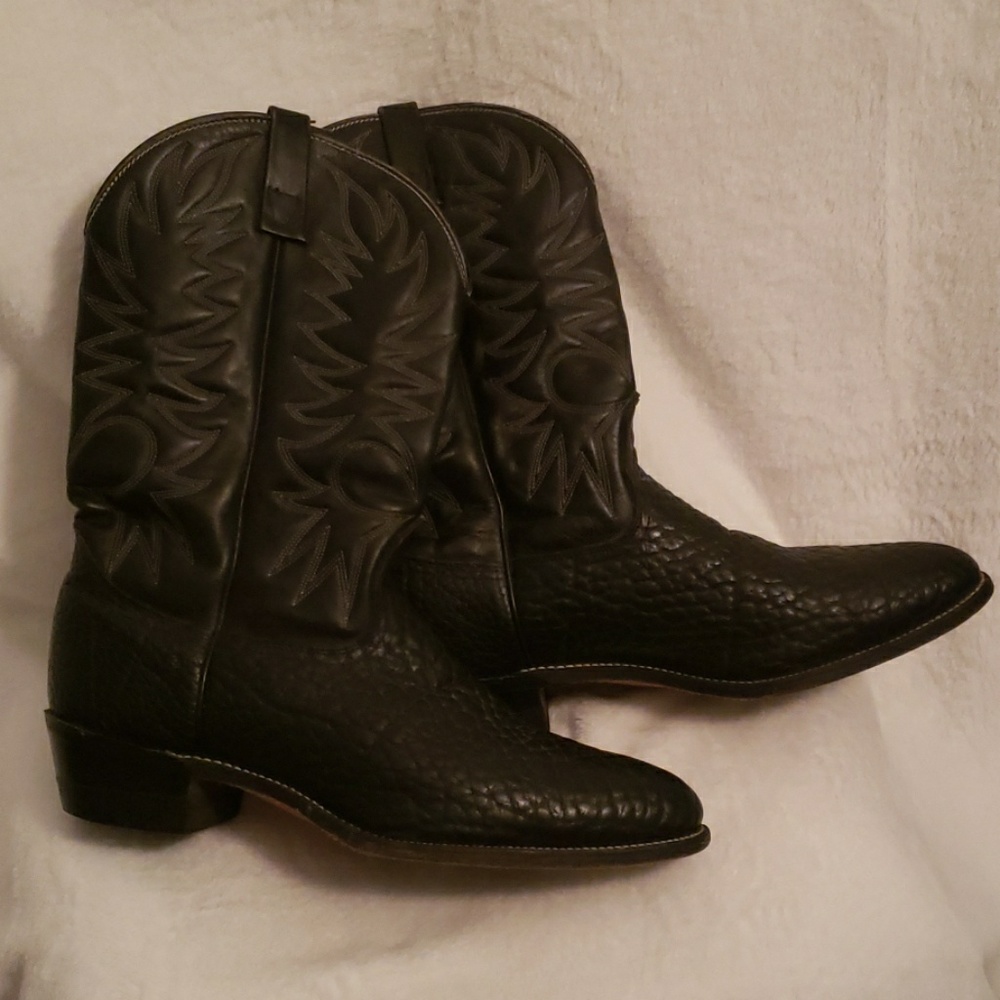 Mens Black Leather Western Boots